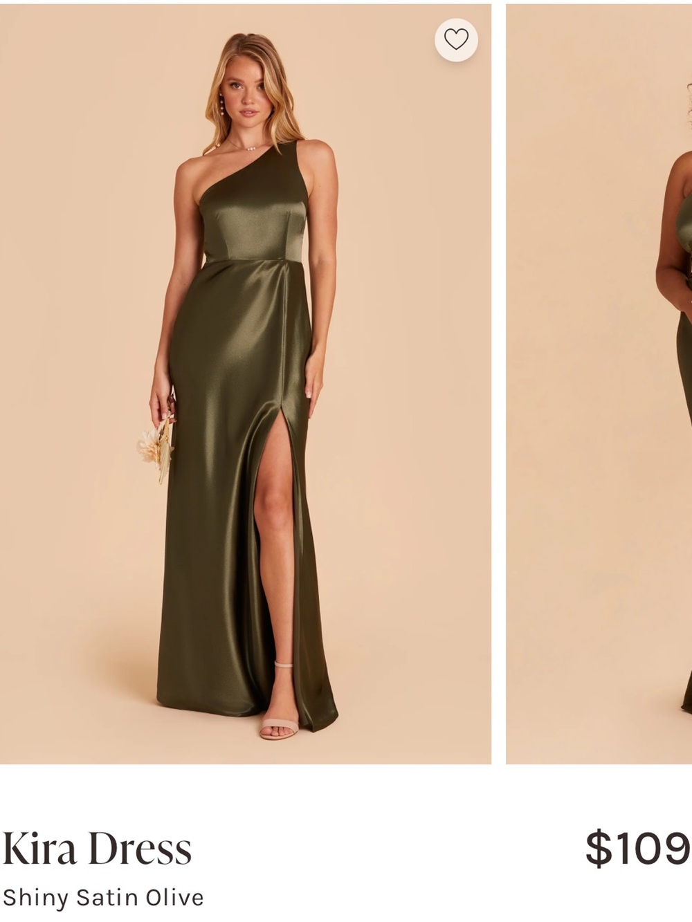 Birdy Grey One-Shoulder Olive Satin Gown